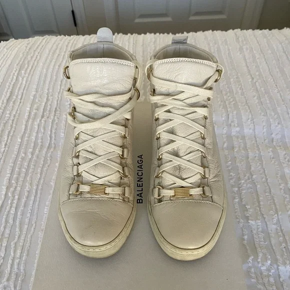 Balenciaga Pelle S Gomm Arena white blanc sneakers size 38